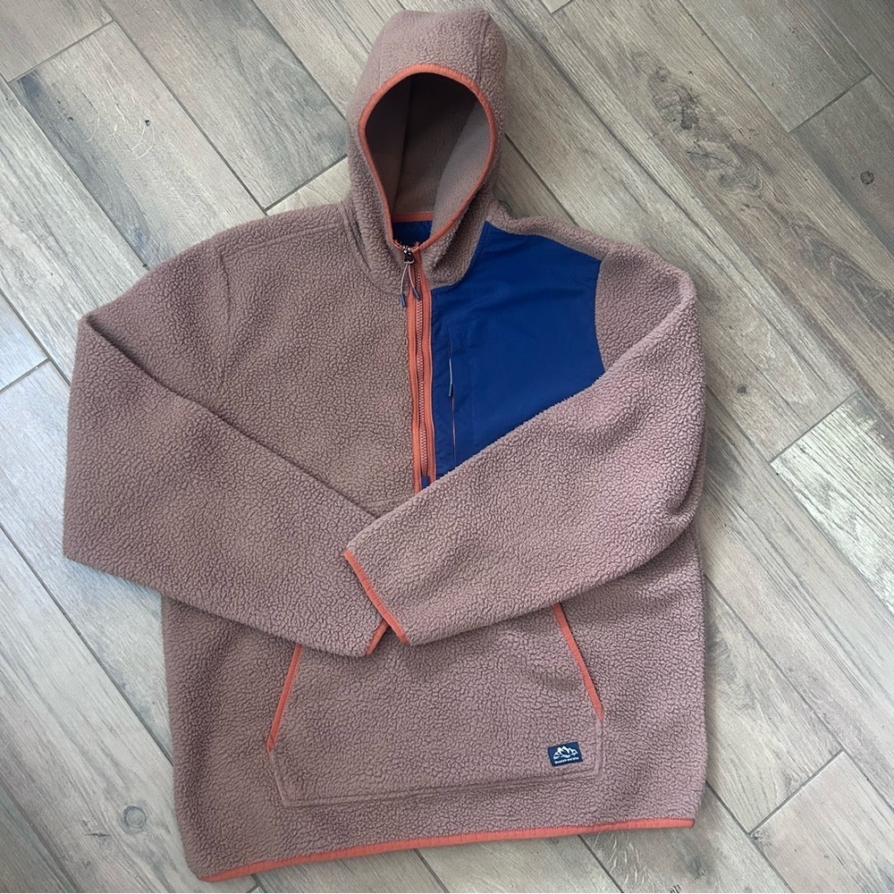 Mountain & Isles Half Zip Heavy Fleece Hooded Jacket Spice Southwest Baja Med